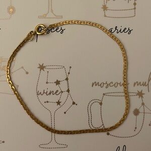 NEW vintage 12kt gold filled c link flat chain bracelet herringbone cobra snake